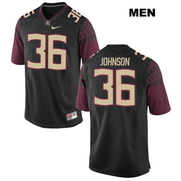 Men's NCAA Nike Florida State Seminoles #36 Eric Johnson College Black Stitched Authentic Football Jersey PXT0569HE